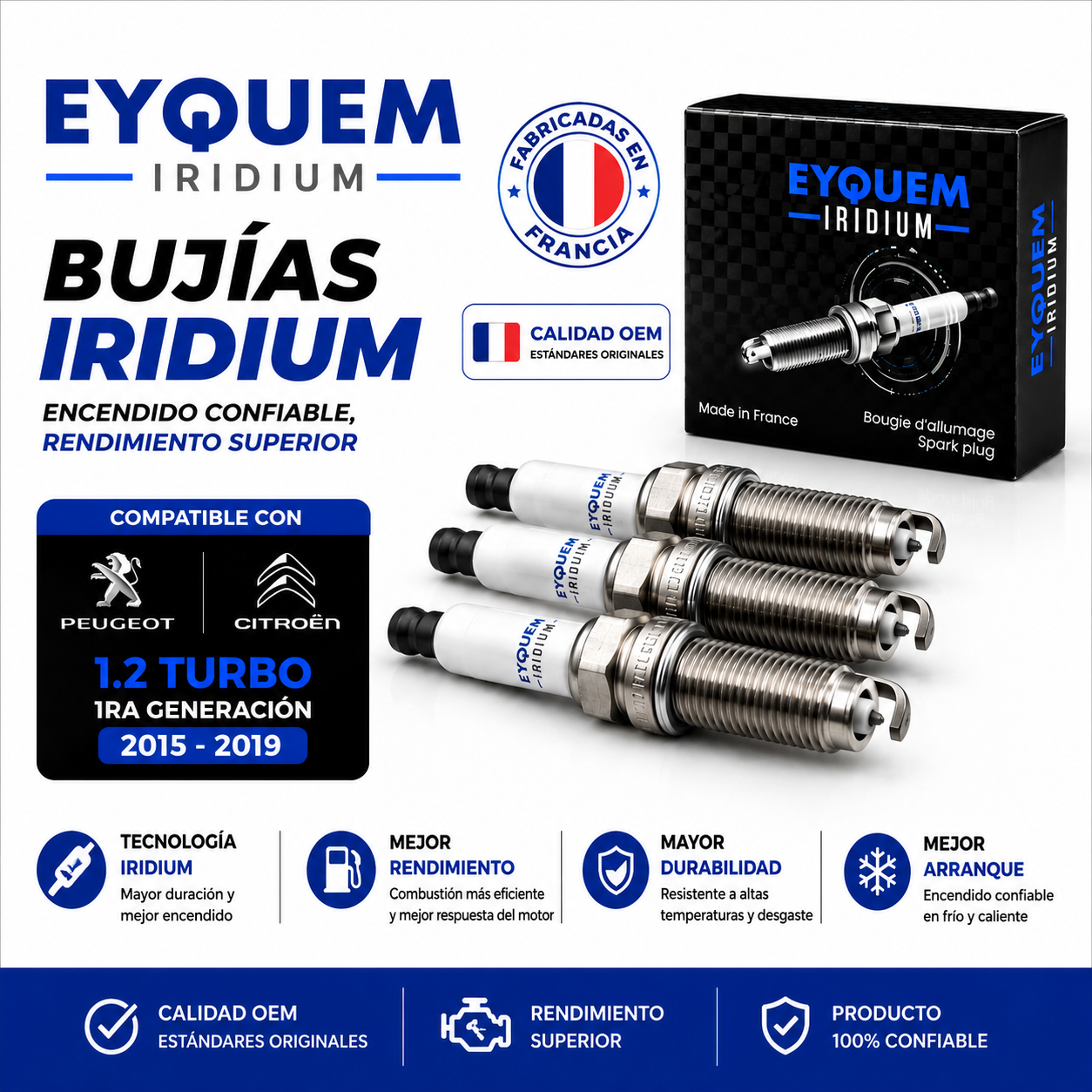Bujias Citroen C3 C4 cactus C3 Aircross 1.2 Puretech 2015-2019