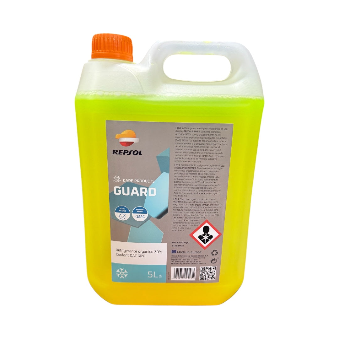 Refrigerante Orgánico Repsol Guard 30% OAT – Bidón 5L