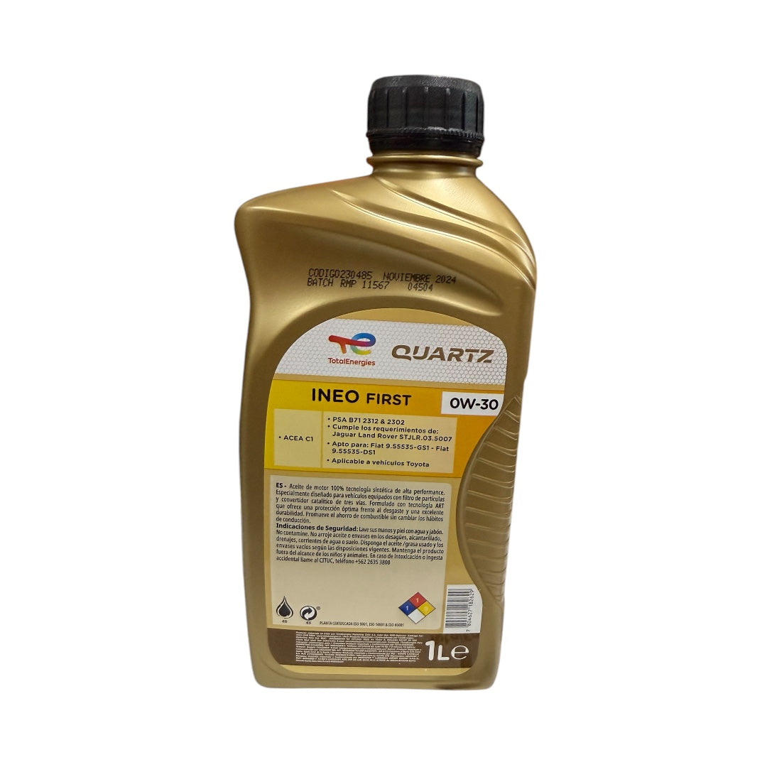 Aceite de Motor TotalEnergies Quartz INEO First 0W-30 - 1 Litro