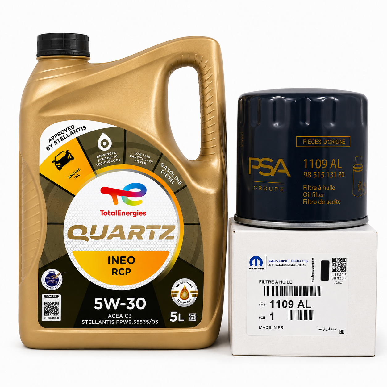Kit Filtro y Aceite 5W30 RCP Citroen C3 C4 C-elisee 1.2 Puretech/Vti