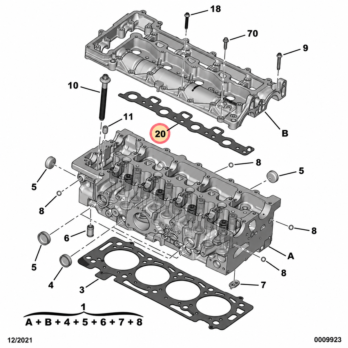Junta Culatin Original Peugeot 308 508 3008 5008 Expert IV Traveller Boxer 2.0 Bluehdi