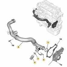 Colector Tubo de Agua Original Citroen C3 C4 C-ELISEE BERLINGO 1.6 Hdi Euro 5