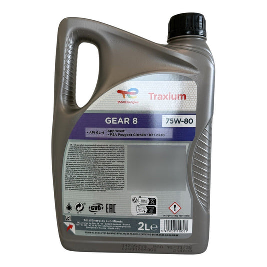 Aceite Transmisión Manual 75w80 Total 2l Peugeot Citroen