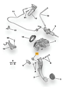 Grapa Pedal de Embrague Original Peugeot Citroën Opel DS
