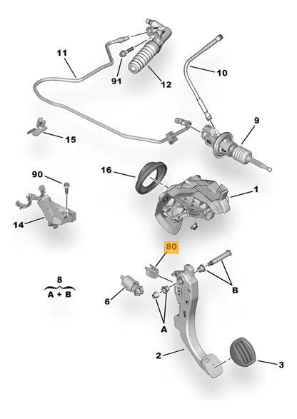 Grapa Pedal de Embrague Peugeot Citroën Opel DS