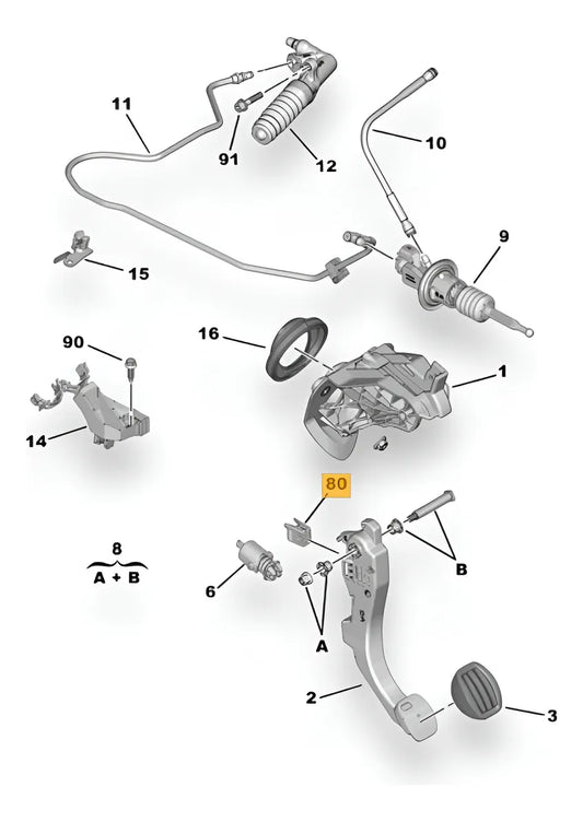 Grapa Pedal de Embrague Original Peugeot Citroën Opel DS