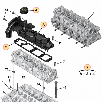 Tapa de Valvulas Alternativa Citroen C3 C4 C-elisee Berlingo B9/K9 Jumpy III 1.6 Hdi