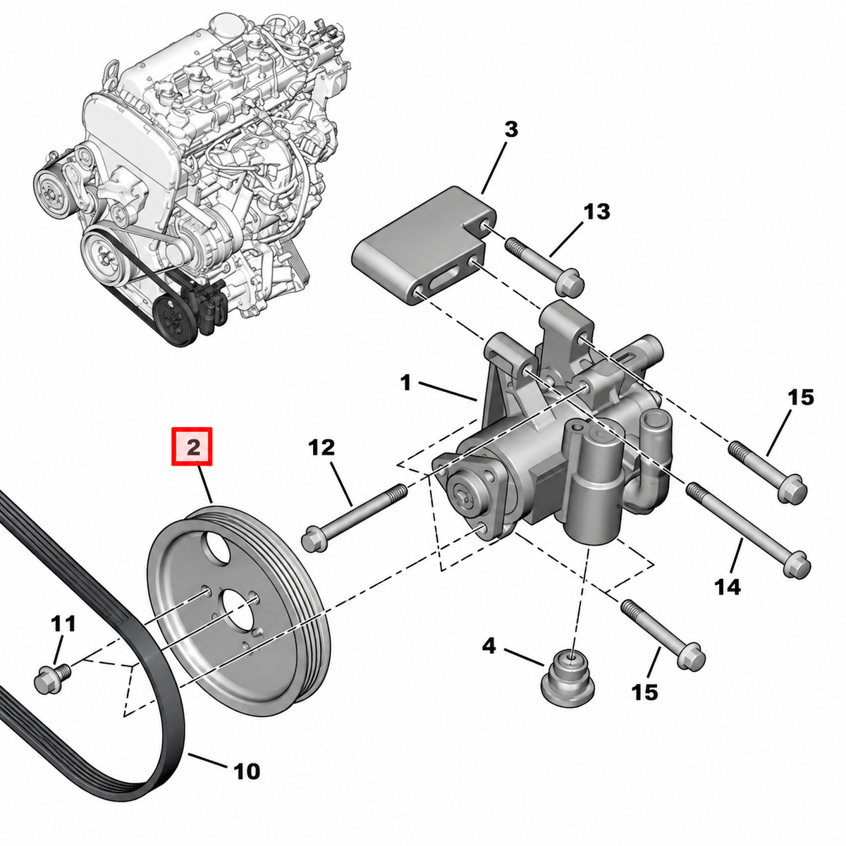 Polea Bomba de Direccion Alternativa Peugeot Boxer Citroen Jumper 2.2 Puma HDi