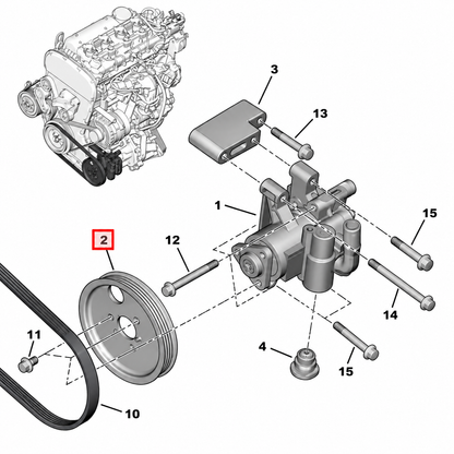 Polea Bomba de Direccion Alternativa Peugeot Boxer Citroen Jumper 2.2 Puma HDi