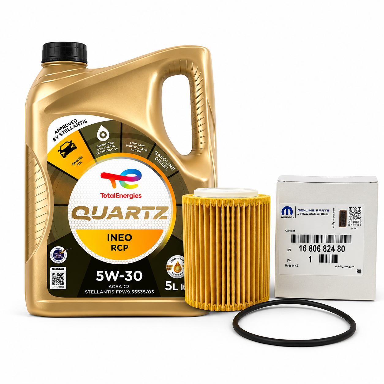 Kit Filtro y Aceite Total 5W30 Rcp Peugeot 208 308 2008 Rifter 1.5 Bluehdi
