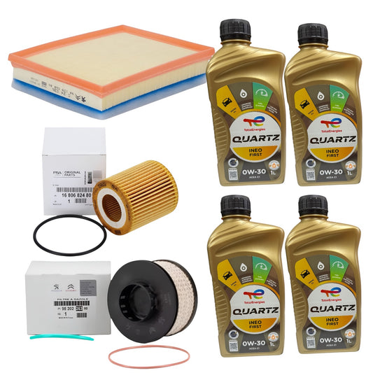 Kit Mantención Original 1.5 BlueHDi Peugeot Citroën Opel DS + Aceite Total Quartz 0W30