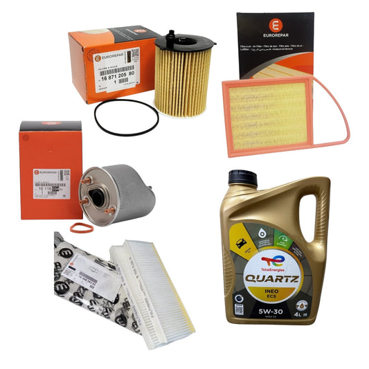 Kit Mantenimiento Eurorepar Citroën C-Elysée 1.6 HDi (2013–2023) + Aceite Total Quartz 5W30 ECS