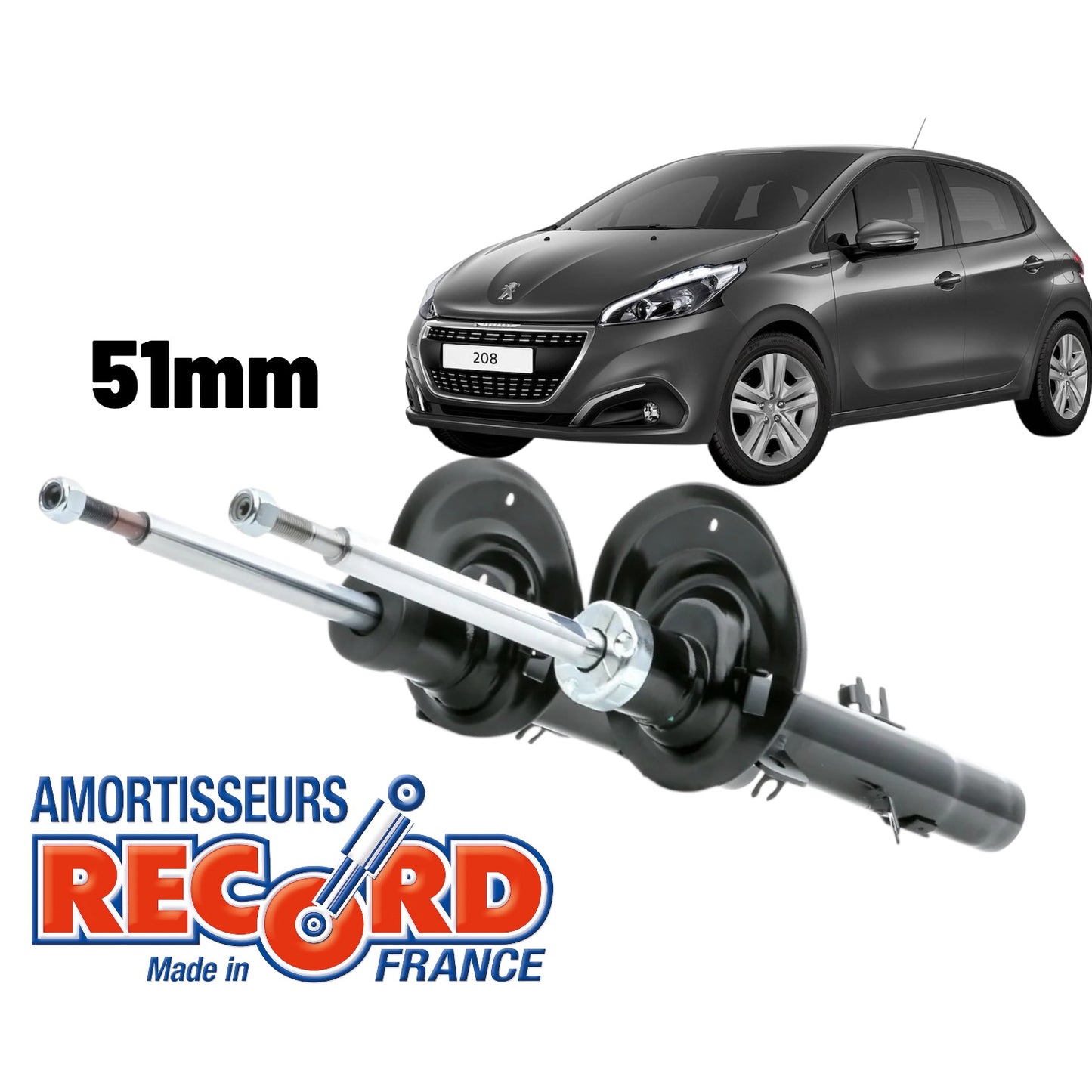 Amortiguadores Delanteros Record Peugeot 208 / 2008 / Citroën C3 51 mm (2014–2019)