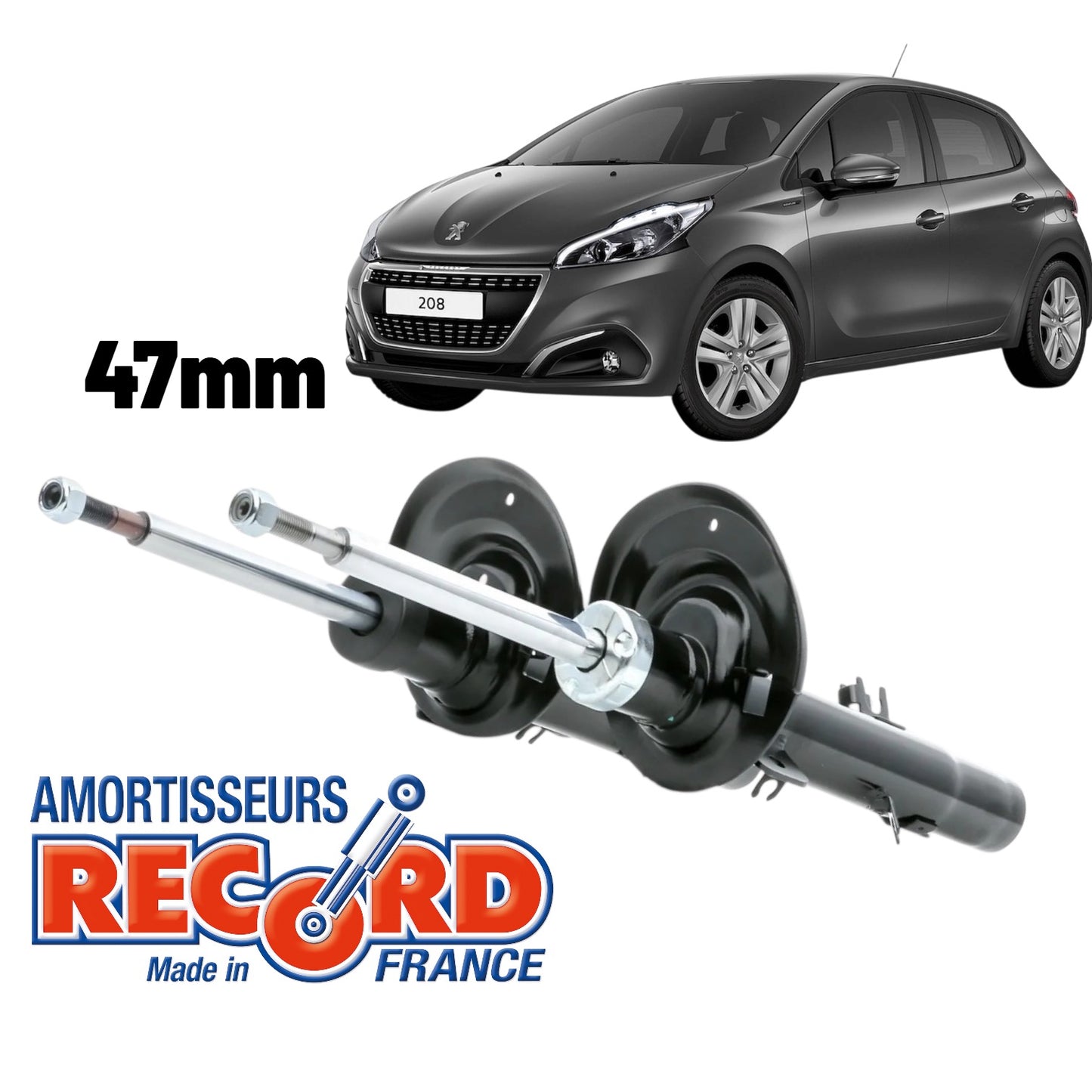 Amortiguadores Delanteros Record Peugeot 208 / Citroën C3 47 mm (2014–2019)