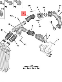 MANGUERA RACOR DE AIRE ADMISION PEUGEOT CITROEN 1.6 HDI 8V EURO 5